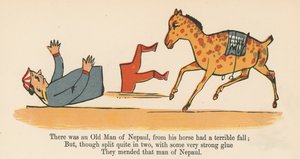 Havia um velho homem de Nepaul, de seu cavalo teve uma queda terrível, de &39;Um livro de nonsense&39;, publicado por Frederick Warne and Co., Londres, c.1875