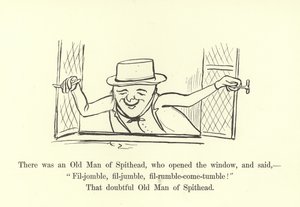 Havia um Velho de Spithead, que abriu a janela e disse: Fil-jomble, fil-jumble, fil-rumble-come-tumble! de Edward Lear