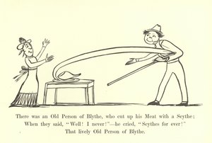 Havia uma pessoa idosa de Blythe, que cortou sua carne com uma foice de Edward Lear