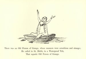 Havia uma pessoa idosa de Grange, cujos modos eram scroobious e estranho de Edward Lear