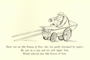 Havia uma pessoa de idade de Pett, que foi parcialmente consumida pelo arrependimento de Edward Lear