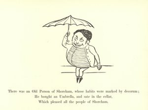 Havia uma pessoa idosa de Shoreham, cujos hábitos eram marcados pelo decoro de Edward Lear