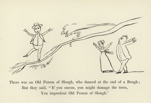 Havia uma pessoa de idade de Slough, que dançou no final de um ramo de Edward Lear