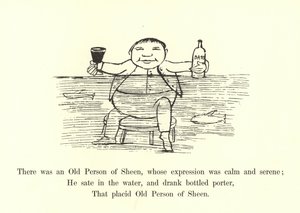 Havia uma antiga pessoa de Sheen, cuja expressão era calma e serena de Edward Lear