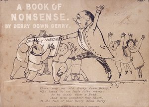 Folha de rosto de "Um livro sem sentido de Derry Down Derry", 1846 de Edward Lear