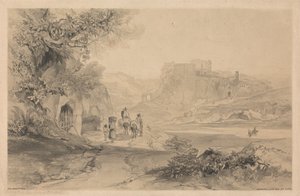 Valmontone, da obra «Vistas de Roma e arredores», 1841 de Edward Lear