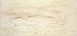 Vista das montanhas acima de Phonia, 1849 de Edward Lear