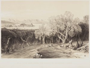 Vista da aldeia de Ascension, em Corfu de Edward Lear