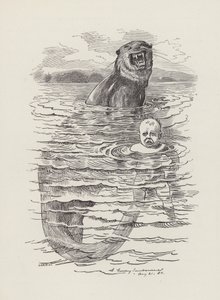 Ilustração para The Water-Babies de Charles Kingsley (gravura) de Edward Linley (after) Sambourne