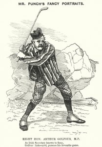 Soco cartoon: Arthur Balfour, político conservador britânico e primeiro-ministro (gravura) de Edward Linley (after) Sambourne