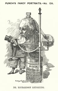 Soco cartoon: Benjamin Ward Richardson, médico inglês (gravura) de Edward Linley (after) Sambourne