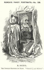 Soco cartoon: Charles Gounod, compositor francês (gravura) de Edward Linley (after) Sambourne