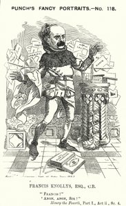 Soco cartoon: Francis Knollys, secretário particular do Príncipe de Gales (gravura)