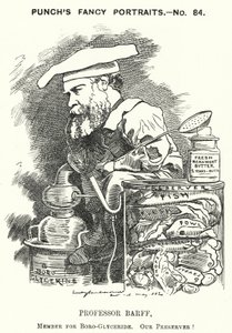 Soco cartoon: Frederick Settle Barff, químico inglês (gravura) de Edward Linley (after) Sambourne