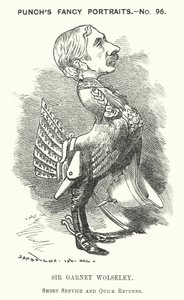 Soco cartoon: Garnet Wolseley de Edward Linley (after) Sambourne