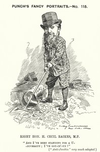 Soco cartoon: Henry Cecil Raikes, político conservador inglês (gravura) de Edward Linley (after) Sambourne