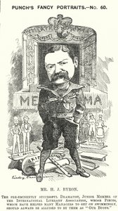 Soco cartoon: Henry James Byron, dramaturgo inglês (gravura) de Edward Linley (after) Sambourne