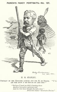 Soco cartoon: Henry Morton Stanley, jornalista e explorador galês (gravura)