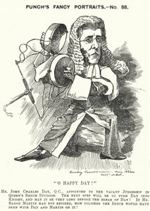 Soco cartoon: John Charles Day, advogado e juiz inglês (gravura) de Edward Linley (after) Sambourne