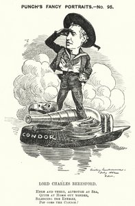 Soco cartoon: Lord Charles Beresford, almirante anglo-irlandês e político conservador (gravura) de Edward Linley (after) Sambourne