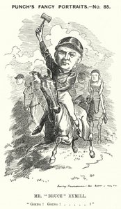 Soco cartoon: Sr. "Bruce" Rymill (gravura) de Edward Linley (after) Sambourne