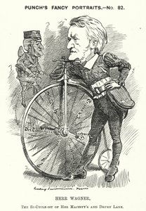 Soco cartoon: Richard Wagner, compositor alemão (gravura) de Edward Linley (after) Sambourne