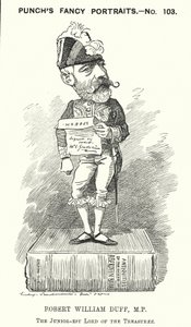 Soco cartoon: Robert William Duff, político liberal escocês (gravura) de Edward Linley (after) Sambourne