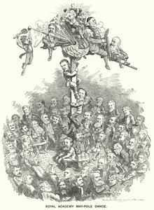 Soco cartoon: Royal Adademy May-Pole Dance (gravura) de Edward Linley (after) Sambourne