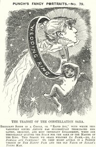 Soco cartoon: Sarah Bernhardt, atriz francesa (gravura) de Edward Linley (after) Sambourne