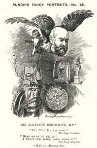 Soco cartoon: Sir Algernon Borthwick de Edward Linley (after) Sambourne