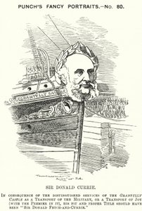 Soco cartoon: Sir Donald Currie, armador, político e filantropo escocês (gravura) de Edward Linley (after) Sambourne