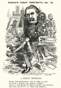 Soco cartoon: Sir Henry Thompson, cirurgião inglês (gravura) de Edward Linley (after) Sambourne