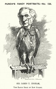 Soco cartoon: Sir James Taylor Ingham, advogado inglês e magistrado da polícia (gravura) de Edward Linley (after) Sambourne
