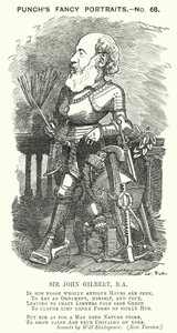 Soco cartoon: Sir John Gilbert, artista inglês (gravura)