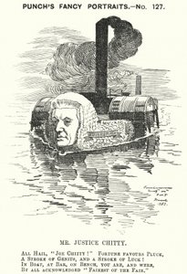 Soco cartoon: Sir Joseph William Chitty, juiz inglês, político liberal e desportista (gravura) de Edward Linley (after) Sambourne
