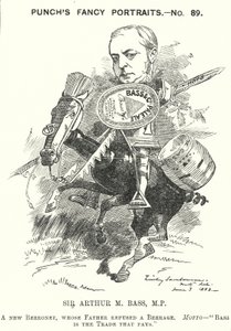 Soco cartoon: Sir Michael Arthur Bass de Edward Linley (after) Sambourne