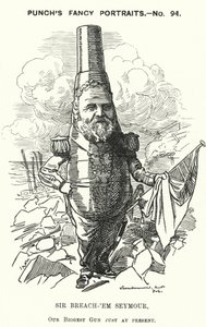 Soco cartoon: Sir Michael Seymour, almirante britânico (gravura)