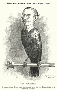 Soco cartoon: Windham Wyndham-Quin, 4º Conde de Dunraven e Mount-Earl, jornalista anglo-irlandês, proprietário de terras e político conservador (gravura) de Edward Linley (after) Sambourne
