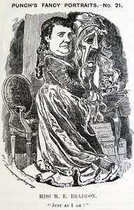 Retrato ilustrado de Mary Elizabeth Braddon (Maxwell) de Edward Linley Sambourne