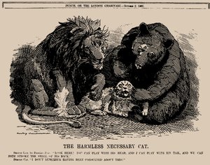 O gato necessário inofensivo. Punch, 2 de outubro de 1907, 1907.