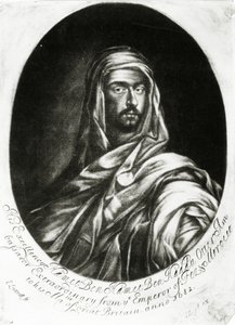 Sua Excelência Hamet Ben Hamet Ben Haddu Otter, publicado por John Lloyd, 1682 (mezzotint) de Edward Luttrell