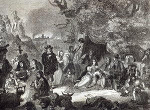 Highgate Fields durante o Grande Incêndio de Londres em 1666