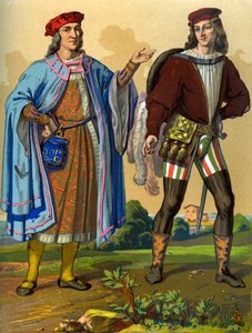 Um cortesão inglês de 1450 e um cavalheiro inglês de 1500 1849.