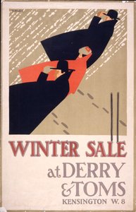 Anúncio de um saldos de inverno na "Derry  Toms