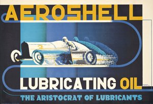 Cartaz publicitário do óleo lubrificante Aeroshell
