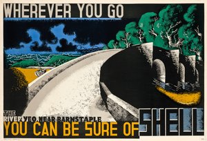 Wherever You Go, You can be Sure of Shell, c. 1936 (litografia a cores)