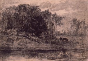 Vacas na floresta de Edward Mitchell Bannister