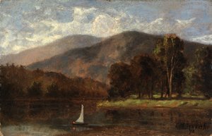 Sem título (barco à vela no rio) de Edward Mitchell Bannister