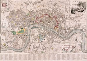 Mapa de Londres, 1797 de Edward Mogg