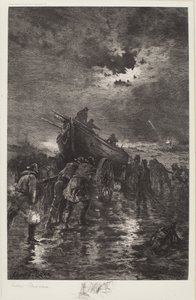 Sem título (Lançando um Dory / Ao Resgate / Naufrágio) de Edward Moran